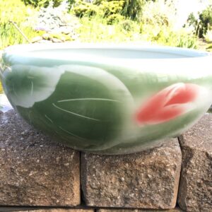 IMG_0452b-300x300 Chinese Bowl lotus Pot- Green with Red Lotus