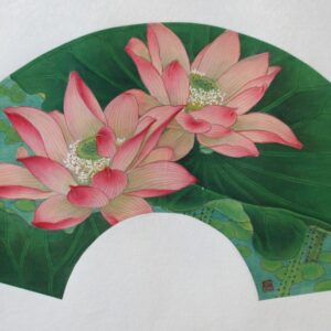 Lotus-3-300x300 Blooming Lotus Chinese Hand Painted (Fan)