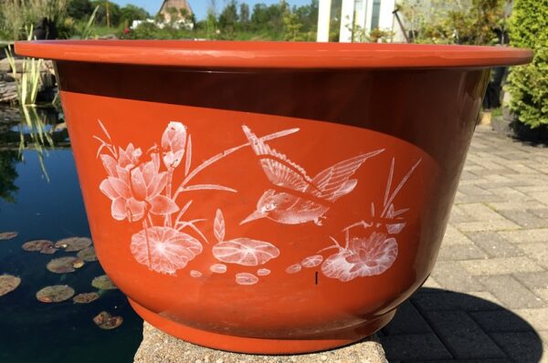 Plastic-Pot-with-Decal-600x398 Bowl Lotus Pot with Decal