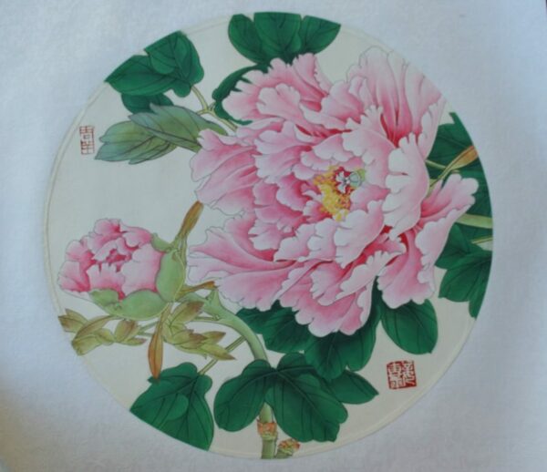 Red-Tree-Peony-3-e1485734000911-600x518 Blooming Red Tree Peony Chinese Hand Painted 1