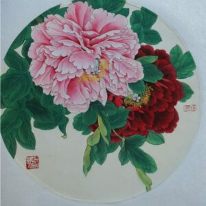 Red-Tree-Peony-4-e1485734160748-300x300 Blooming Red Tree Peony Chinese Hand Painted 2